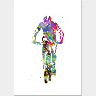 Cycling mountain biker Posters and Art